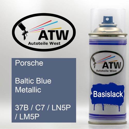 Porsche, Baltic Blue Metallic, 37B / C7 / LN5P / LM5P: 400ml Sprühdose, von ATW Autoteile West.